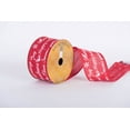 thumbnail image 1 of Vickerman 2.5" x 10 yard Red Woven with White Printed Holiday Greetings Wired Edge Ribbon, 1 of 2