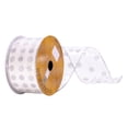 thumbnail image 1 of Vickerman 2.5" x 10 yd Clear PVC Silver Spots Ribbon, 1 of 2