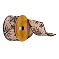 thumbnail image 1 of Vickerman 2.5" x 10 yd Cream and Black Snowflake Ribbon, 1 of 2