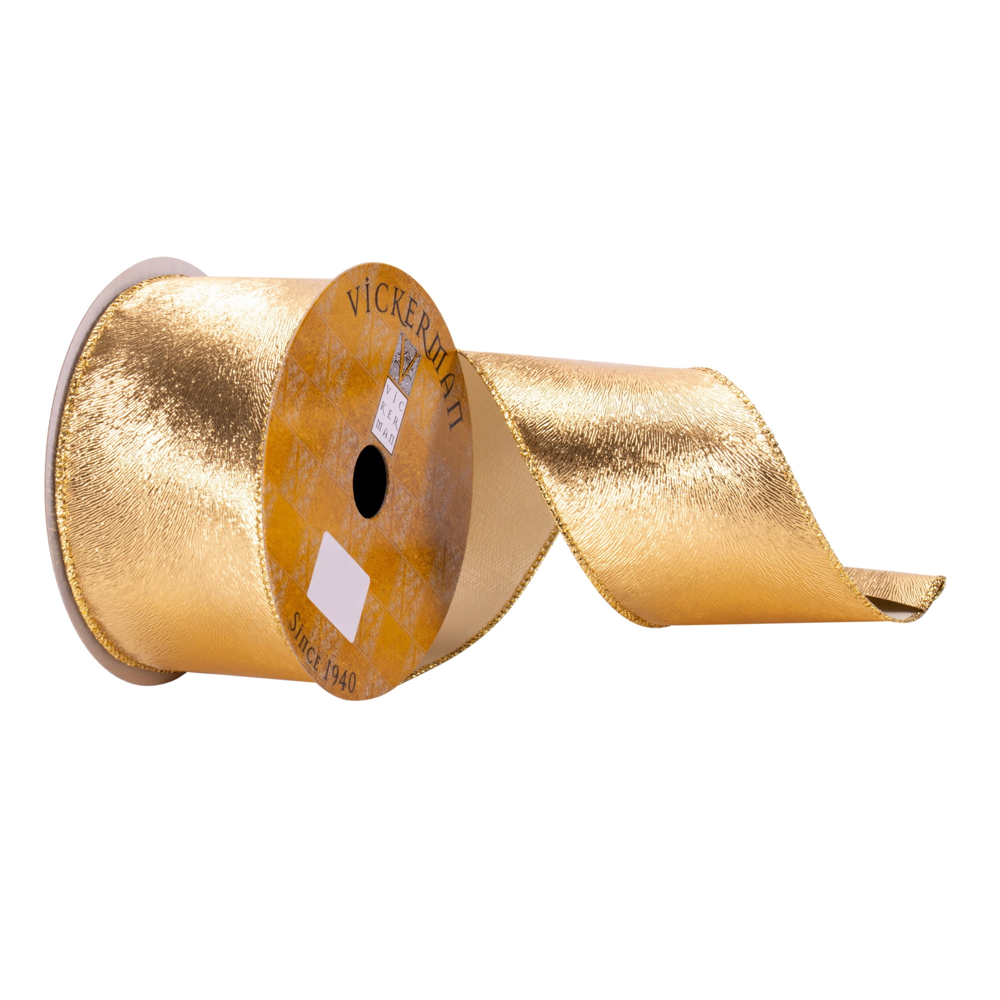 Vickerman 2.5" x 10 Yards Gold Ribbon