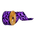 thumbnail image 1 of Vickerman 2.5" x 10 yd Purple and Black Bats Ribbon, 1 of 2