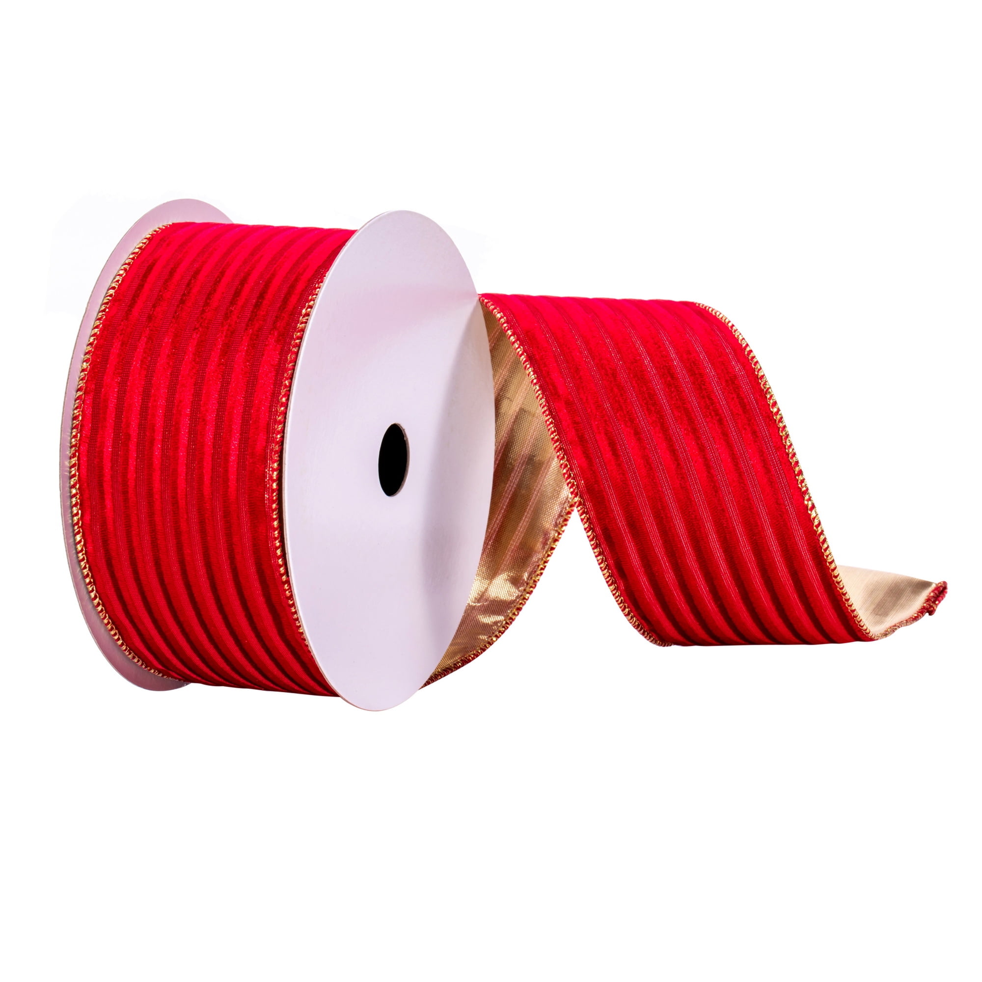 4 X 10YD Red & Silver Striped Tinsel Ribbon