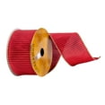 thumbnail image 1 of Vickerman 2.5" x 10 Yards Red with Gold Stripes Ribbon, 1 of 3