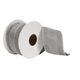 thumbnail image 1 of Vickerman 2.5" x 5 Yards Gray Glitter Dori Trim Dupion Ribbon., 1 of 3