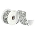 thumbnail image 1 of Vickerman 2.5" x 5 Yards Gray Jairo Jacquard Double Fused Lining Ribbon, 1 of 3