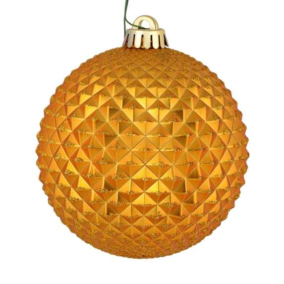 Vickerman 2.75" Antique Gold Durian Glitter Ball Ornament, 12 per Bag