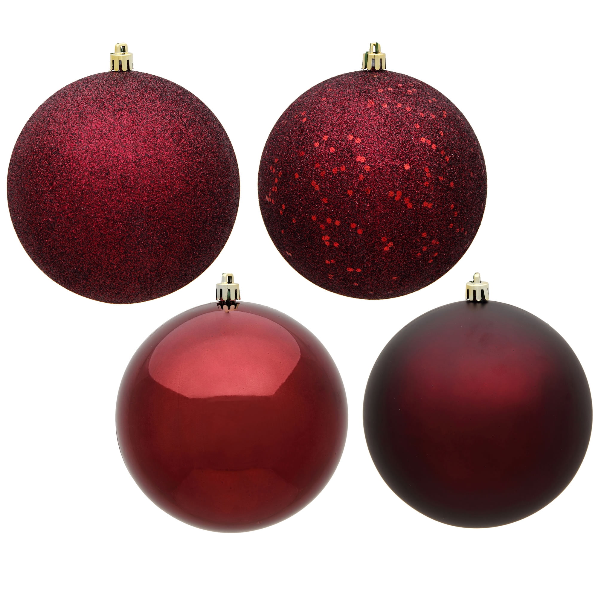 Burgundy Shatterproof Plastic Ball Ornament Set, 2.75"