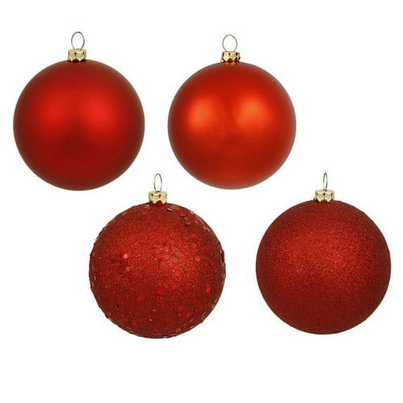Vickerman 2.75" Burnished Orange 4-Finish Ball Ornament Assortment, 20 per Box
