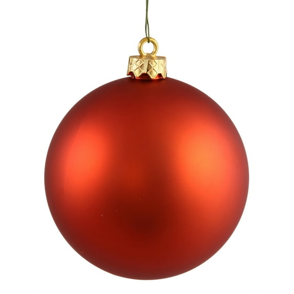 Vickerman 2.75" Christmas Ornament Ball, Burnished Orange Matte Finish, Shatterproof Plastic, UV Resistant, Holiday Christmas Tree Decoration, 12 Pack