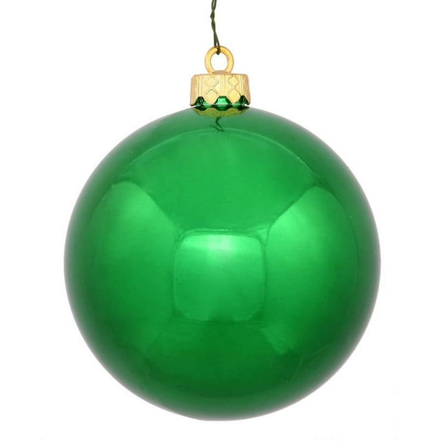 Vickerman 2.75" Christmas Ornament Ball, Emerald Shiny Finish, Shatterproof Plastic, UV Resistant, Holiday Christmas Tree Decoration, 12 Pack