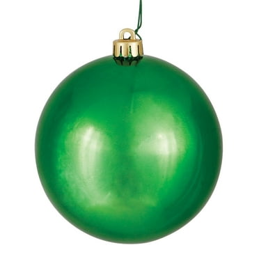 Vickerman 2.75" Christmas Ornament Ball, Green Shiny Finish, Shatterproof Plastic, UV Resistant, Holiday Christmas Tree Decoration, 12 Pack