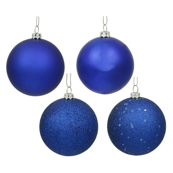 Vickerman 2.75" Cobalt 4-Finish Ball Ornament Assortment, 20 per Box