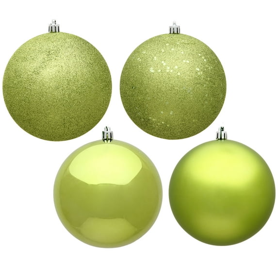 Vickerman 2.75" Lime 4-Finish Ball Ornament Assortment, 20 per Box