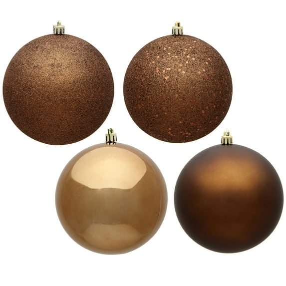 Vickerman 2.75" Mocha 4-Finish Ball Ornament Assortment, 20 per Box