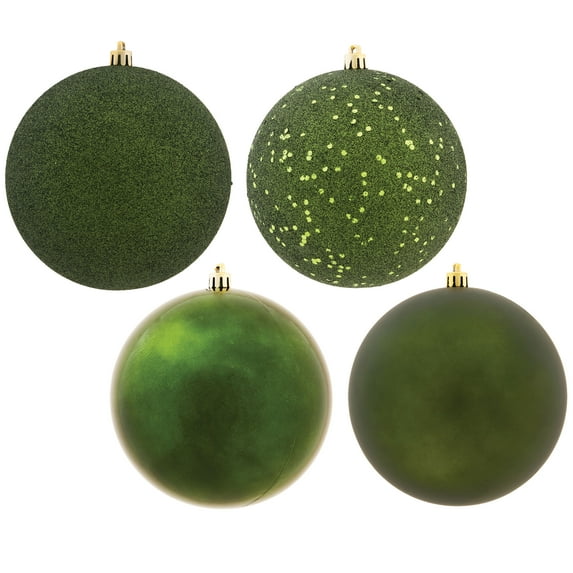 Vickerman 2.75" Moss Green 4-Finish Ball Ornament Assortment, 20 per Box