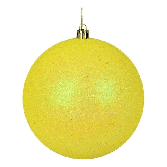 Vickerman 2.75" Yellow Glitter Ball Ornament, 12 per Bag