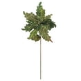 thumbnail image 1 of Vickerman 20" Green Glitter Poinsettia Artificial Christmas Stem, Pack of 3, 1 of 3