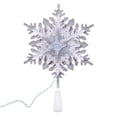 thumbnail image 1 of Vickerman 20 Light x 13.5" LED Silver-White Snowflake Tree Top with Warm White LED Mini Lights., 1 of 6