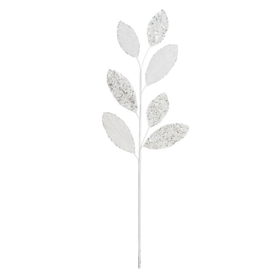 Vickerman 20" White Mesh Apple Leaf Artificial Christmas Spray. Includes 3 sprays per pack.