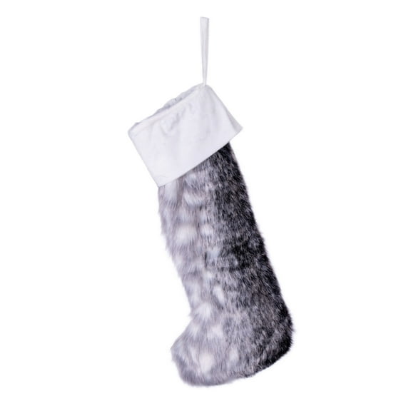 Vickerman 20" x 8" Arctic Faux Fur Stocking