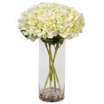 thumbnail image 1 of Vickerman 21" Artificial Lt Olive Hydrangea Bouquet in 10" Glass Vase with Rock and Acrylic Water, 1 of 3