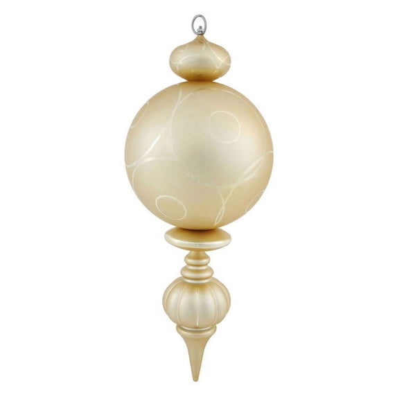 Vickerman 21" Gold UV-Resistant Matte Gloss Ball Finial Ornament