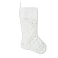 thumbnail image 1 of Vickerman 21" Ivory Quilt Stitch Jewel Christmas Stocking, 1 of 2