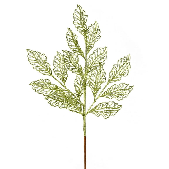 Vickerman 21" Lime Glitter Coleus Leaf Lace Artificial Christmas Spray. Includes 12 sprays per pack.