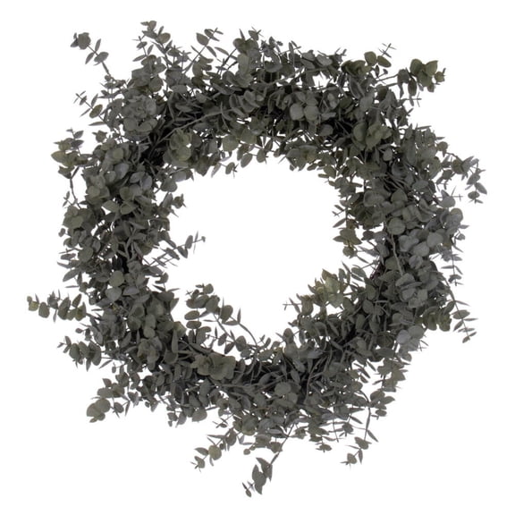 Vickerman 22" Artificial Green Gray Eucalyptus Wreath, PE