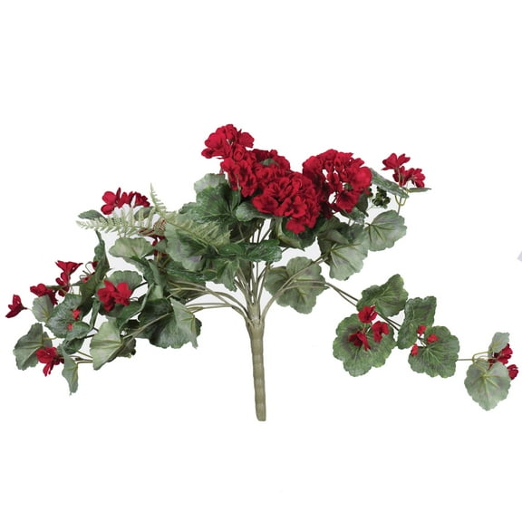 Vickerman 22" Artificial Red Hanging Geranium Bush