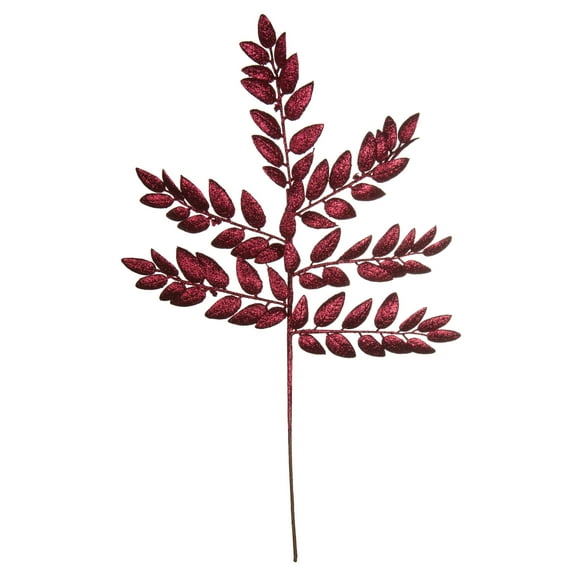 Vickerman 22" Burgundy Glitter Honey Locust Artificial Christmas Spray. Includes 6 sprays per pack.