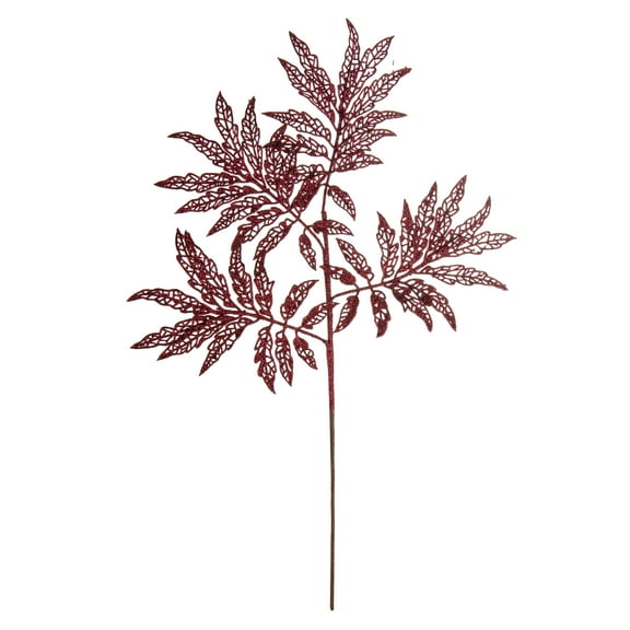 Vickerman 22" Burgundy Glitter Sumac Artificial Christmas Spray. Includes 6 sprays per pack.