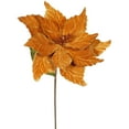 thumbnail image 1 of Vickerman 22" Copper Poinsettia Artificial Christmas Flower, 6 per Bag, 1 of 2