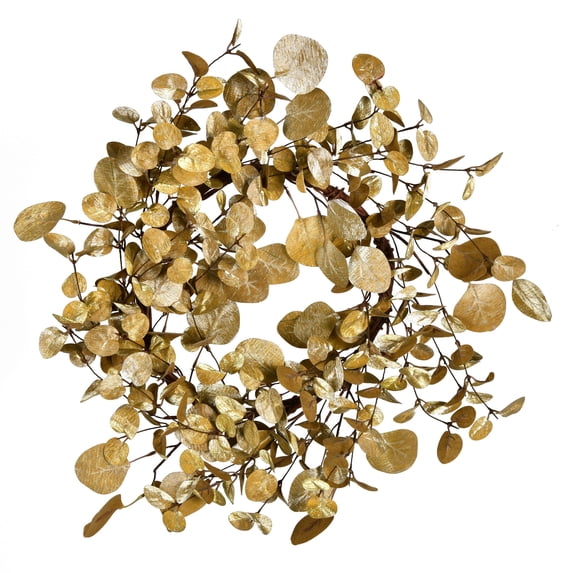 Vickerman 22" Gold Eucalyptus Artificial Christmas Wreath, Unlit
