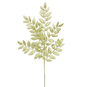 Vickerman 22" Lime Glitter Honey Locust Artificial Christmas Spray. Includes 6 sprays per pack.