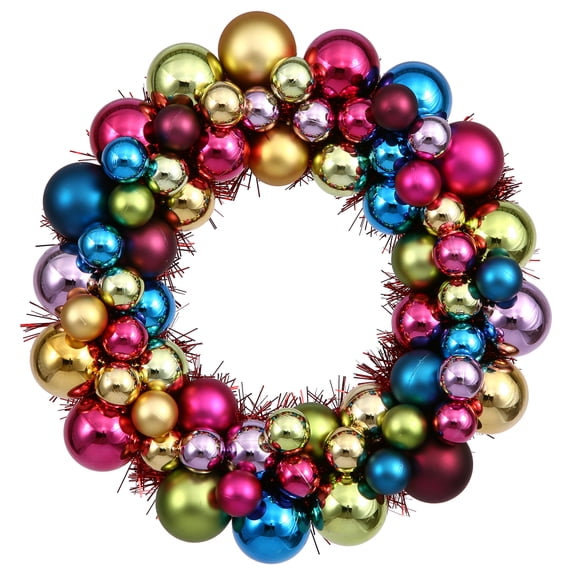 Vickerman 22" Multi-Colored Shiny and Matte Ball Wreath