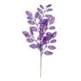 thumbnail image 1 of Vickerman 22" Purple Glitter Loral Leaf Artificial Christmas Spray. Includes 12 sprays per pack., 1 of 2