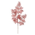 thumbnail image 1 of Vickerman 22" Red Glitter Lace Holly Leaf Artificial Christmas Spray. Includes 12 sprays per pack., 1 of 3