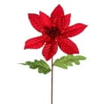 thumbnail image 1 of Vickerman 22" Red Velvet Glitter Trim Poinsettia, 6 per bag., 1 of 1