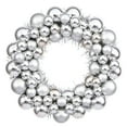 thumbnail image 1 of Vickerman 22" Silver Shiny and Matte Ball Wreath, 1 of 2