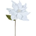 thumbnail image 1 of Vickerman 22" White Poinsettia Artificial Christmas Flower, 6 per Bag, 1 of 2