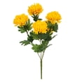 thumbnail image 1 of Vickerman 23" Artificial Marigold Yellow Mum Bush, 2 per Pack, 1 of 2