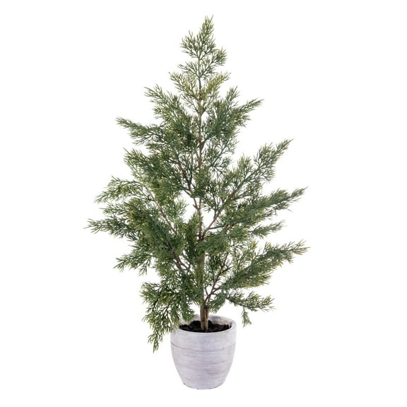Vickerman 24" Artificial Green Cypress Sapling Potted.