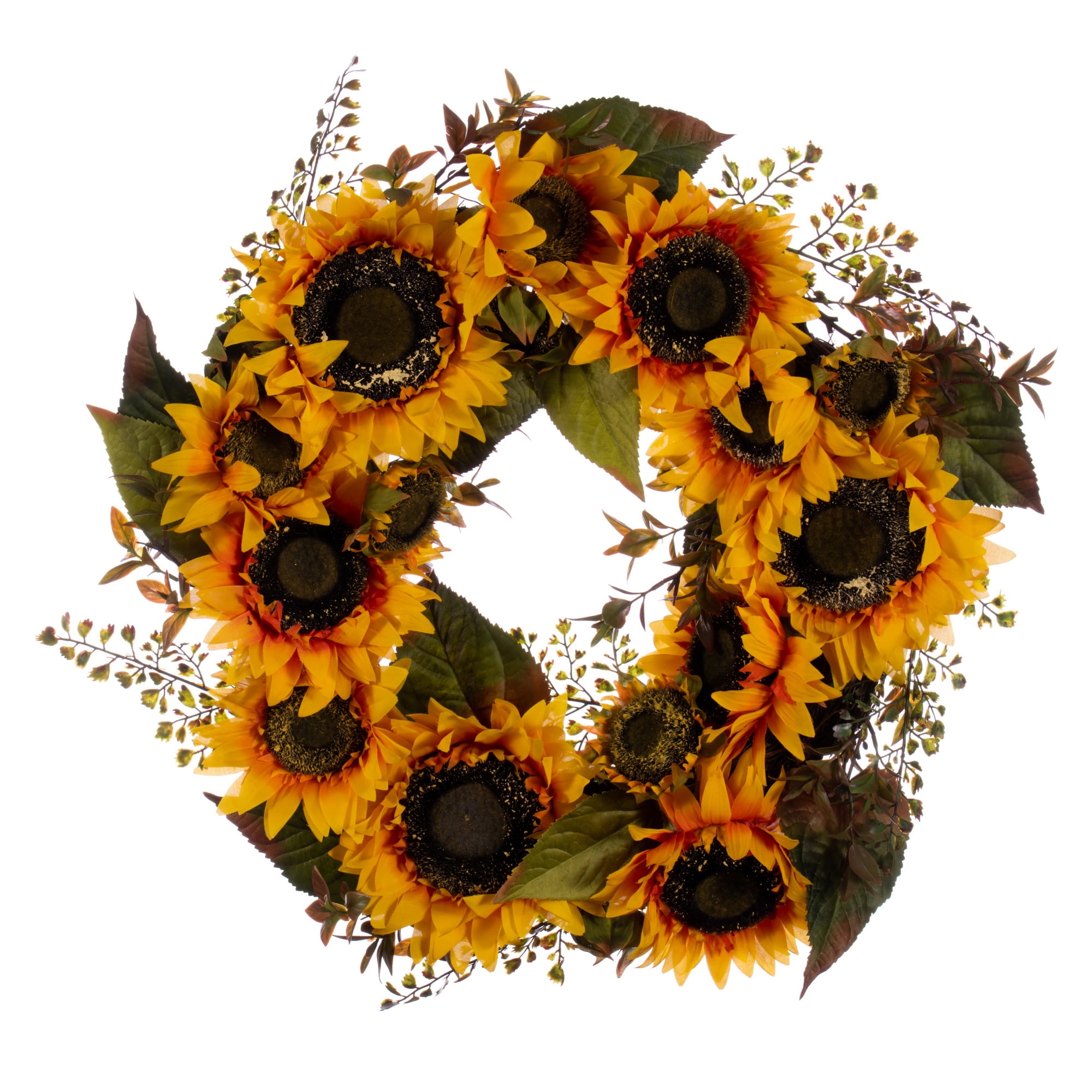Sunny Meadow 24" Artificial Yellow Sunflower & Seed Grass Wreath