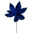thumbnail image 1 of Vickerman 24" Blue Velvet Sequin Trim Poinsettia, 3 per bag., 1 of 1