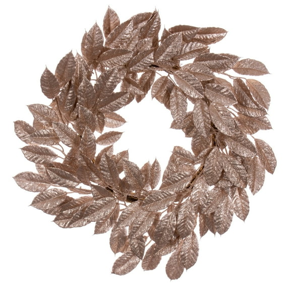 Vickerman 24" Café Latte Artificial Gardenia Glitter Wreath.
