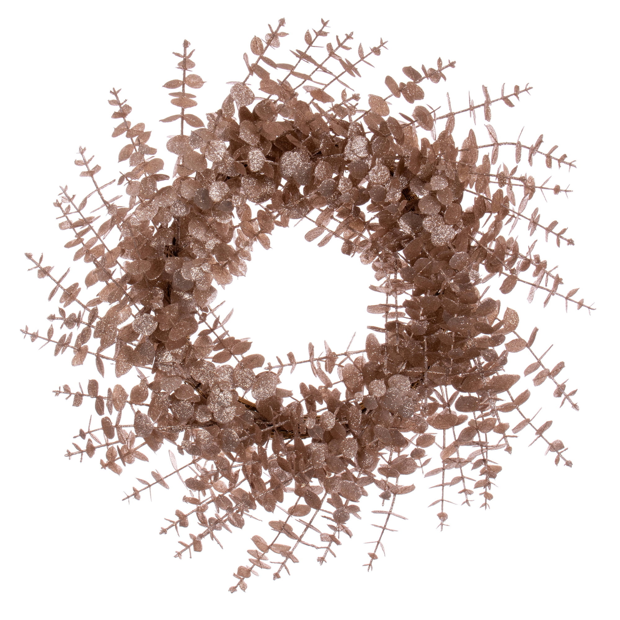 24" Cafe Latte Eucalyptus Glitter Artificial Wreath