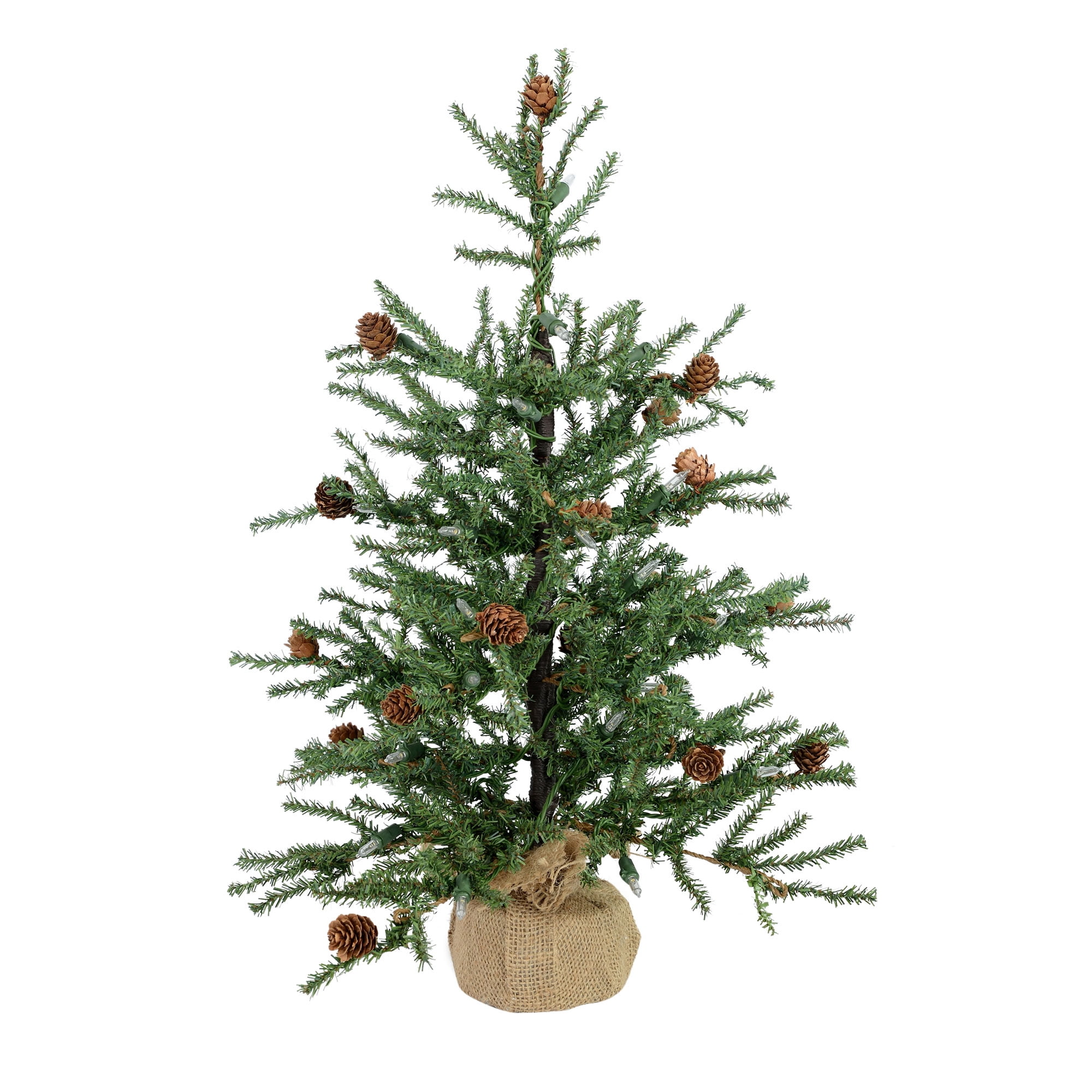 Carmel Pine 2' Tabletop Christmas Tree with Burlap Base