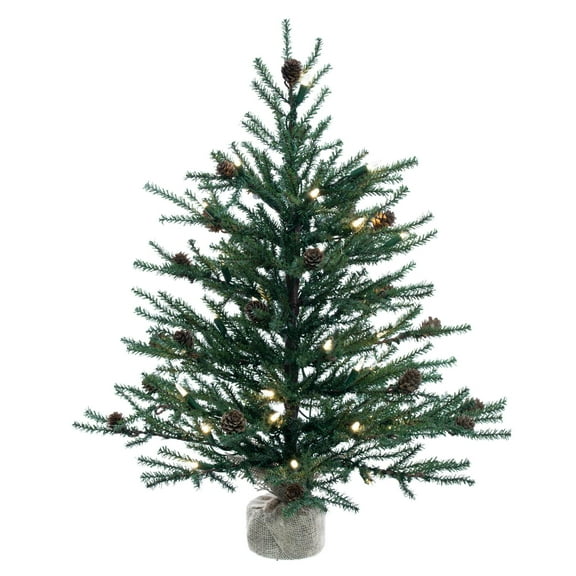 Vickerman 24" Carmel Pine Artificial Christmas Tree, Warm White Dura-lit LED Lights