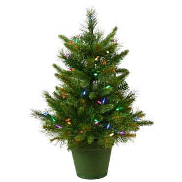 Vickerman 24" Cashmere Pine Artificial Christmas Tree, Multi-Colored Dura-Lit® LED Lights